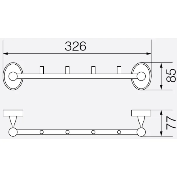 Планка с крючками Veragio Bonjour Cromo VR.BNR-7834.CR для ванны, хром