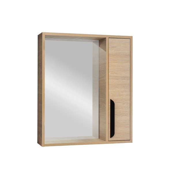 Зеркальный шкаф VIANT "Кёльн" 60 правый светлое дерево 160х600х700 (VKEL60SD-ZSH)