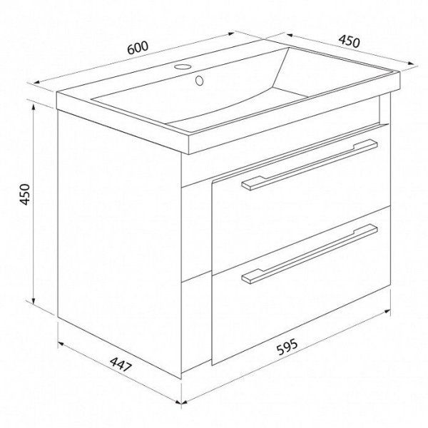 Тумба с раковиной IDDIS Color Plus COYTL6IV0WQO0iUW95SBK белый/коричневый