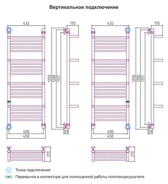 Полотенцесушитель водяной Сунержа Богема +4 полки 1200x400 L хром с доп. перемычкой
