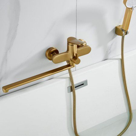 Смеситель для ванны однорычажный  Shevanik S4322G, Золотой сатин