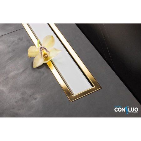 Душевой лоток Pestan Confluo Premium Line White Glass Gold 750 13100123 матовый хром/золото