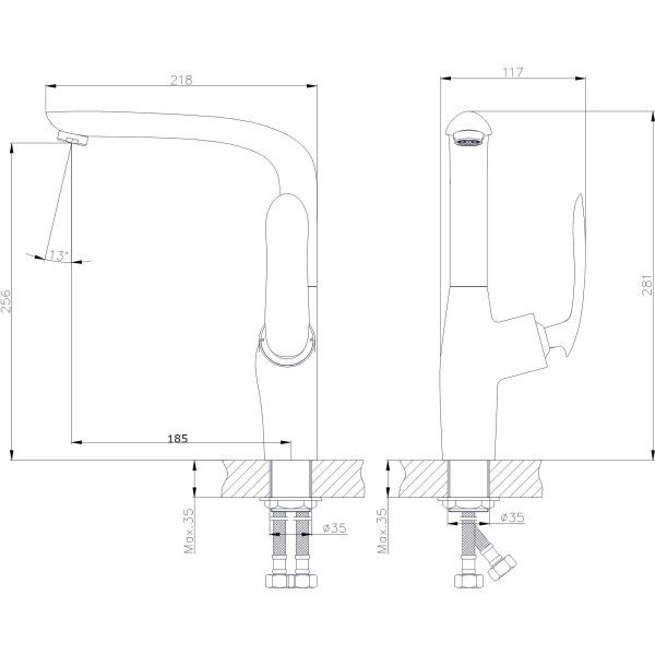 Смеситель для кухонной мойки  RUSH Island (IS6535-22)