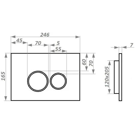 Кнопка смыва Ceruttispa CR05CH для инсталляции, хром