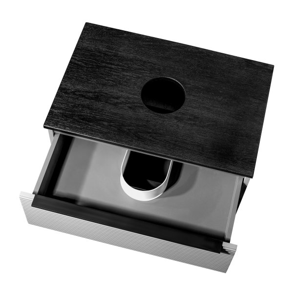 Тумба Runo Орлеан 60 серый чёрный подвесная под накладной умывальник (00-00004651)