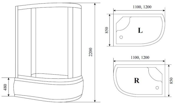 Душевая кабина Timo Standart T-1120 R