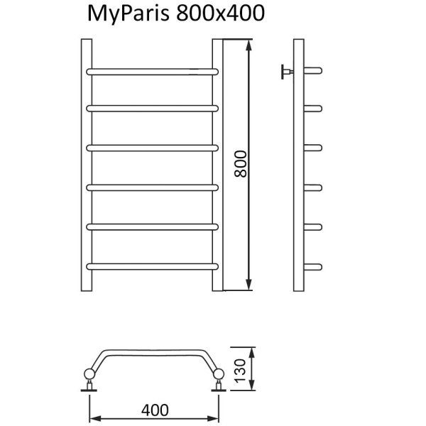 Полотенцесушитель MYFREA My Paris 80/40