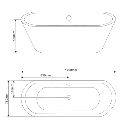 Акриловая ванна Grossman GR-1601 170х75