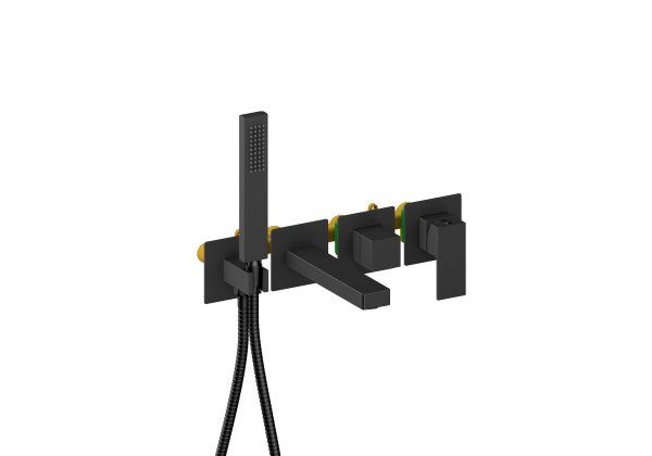 Смеситель для ванны встроенный (внешняя и скрытая часть) Aquatek ЛИБРА AQ1644MB, черный матовый