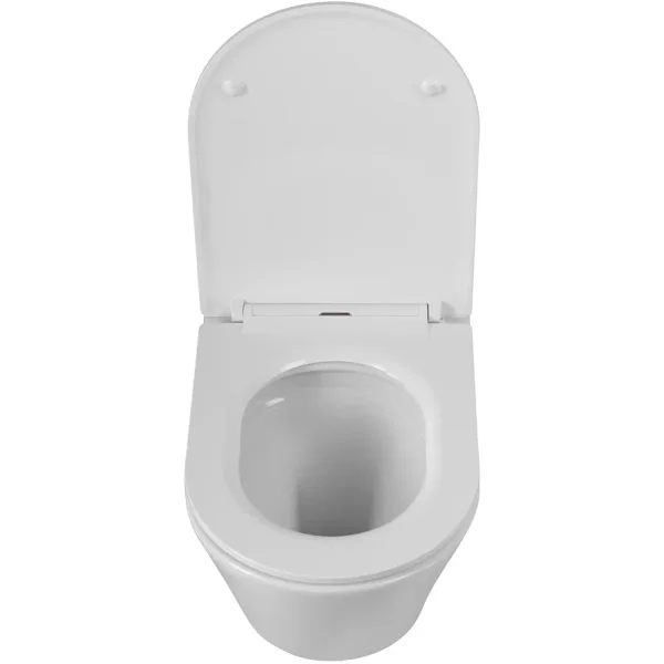 Унитаз подвесной Cezares Liner CZR-3808-53-TH-TOR/SC безободковый, торнадо, с сиденьем микролифт, белый