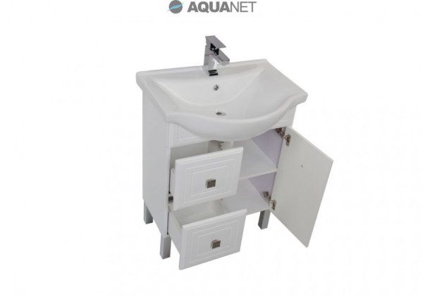 Тумба под раковину Aquanet Стайл 00181498 65 белая, 2 ящика