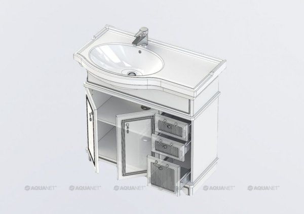 Тумба под раковину Aquanet Луис 00176986 90 бежевая L