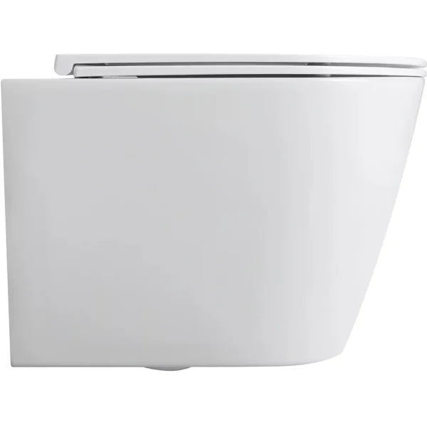 Унитаз подвесной Veconi Ando VAN-48T безободковый, торнадо, с сиденьем микролифт, белый