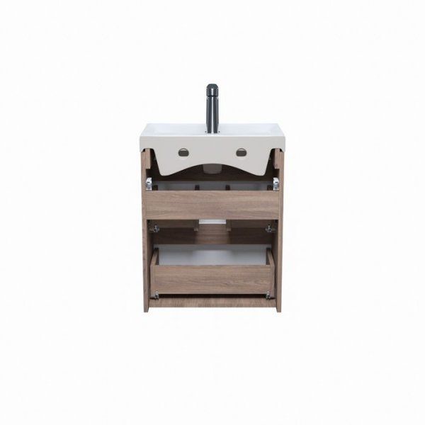 Тумба с умывальником IDDIS подвесная с ящиками 50 см белая/под дерево Zodiac (ZOSKD5NNABJG0iBJ95ALK)