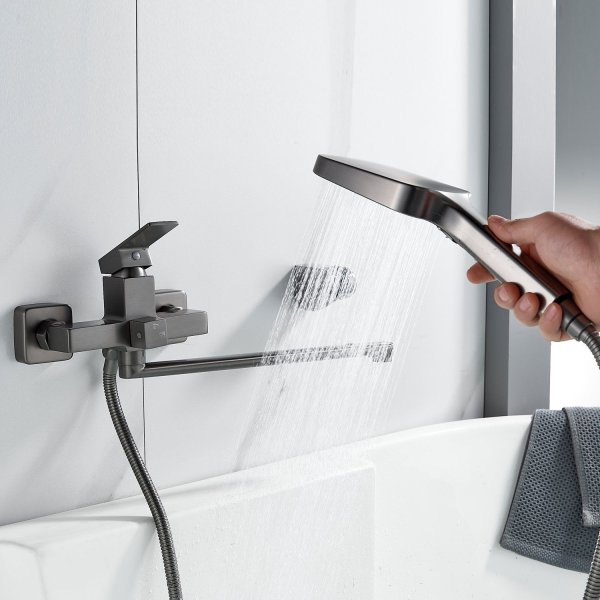 Смеситель для ванны Shevanik S9HW62XG2TMI, оружейная сталь