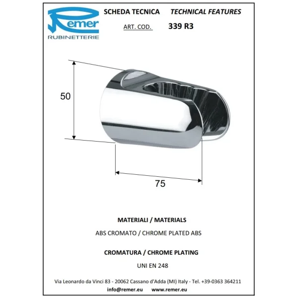 Держатель для душа Remer 339R3