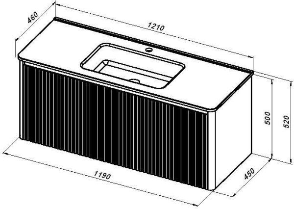 Тумба под раковину Allen Brau Gravity 120 1.370019.PGM платина матовый