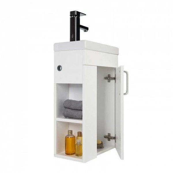 Тумба с раковиной IDDIS Torr 40 подвесная белая полки слева (TOKDR4DJ0WBJ1iJA95FUK)