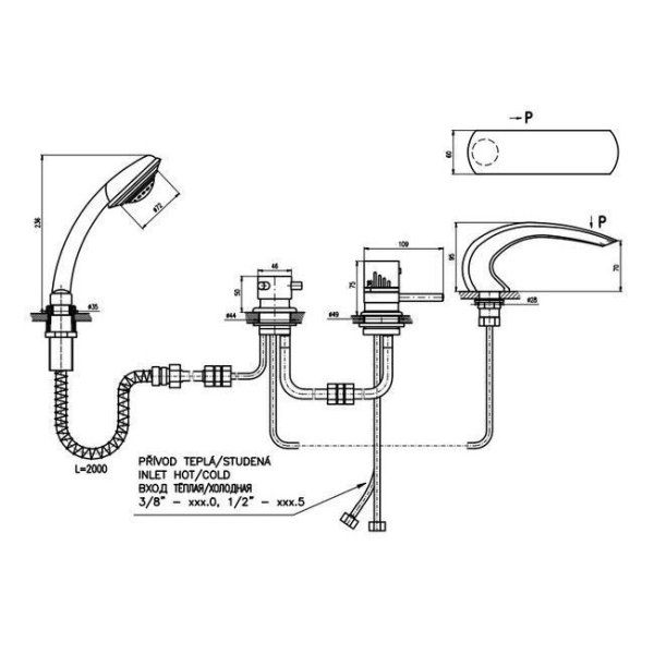 Смеситель Rav Slezak Dunaj DT272.5P для ванны хром