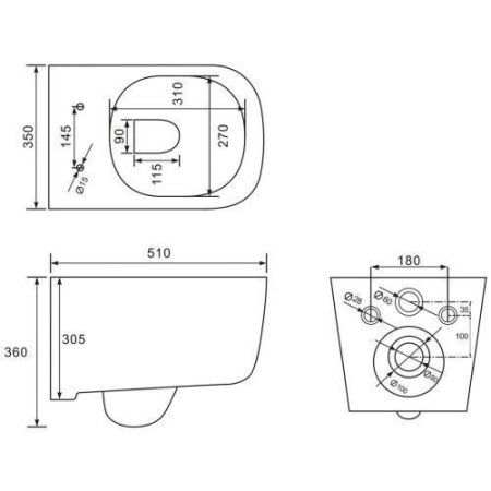 Унитаз Vincea Core VT1-28 (подвесной)