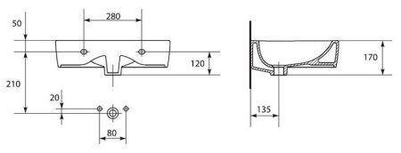 Раковина Cersanit Nano UM-N55/1-P  55 R