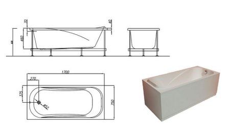 Акриловая ванна Kolpa San String 170х75