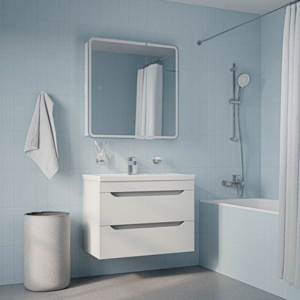 Тумба с умывальником, подвесная, 80 см, белый, Sky, IDDIS, SKY80W0i95K подходит умыв. 4078000i28