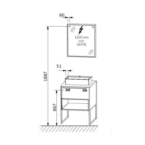 Тумба под раковину Puris Aspekt WUA3390P3(777/177) 90 серый космос матовый