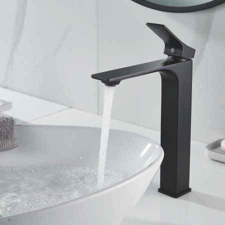Смеситель для раковины высокий Shevanik S6111H, черный