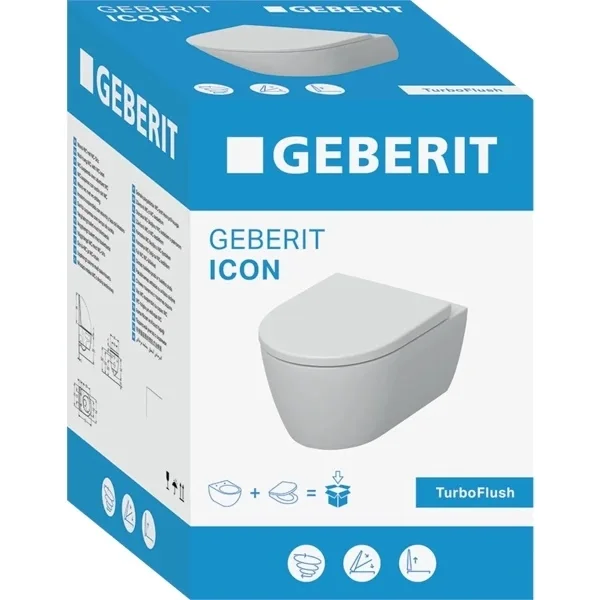 Унитаз подвесной Geberit iCon 503.045.00.1 безободковый, торнадо, с сиденьем микролифт, белый