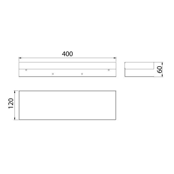 Полка для душа прямая Lemark SHELF LINE 400 мм из нерж. стали с крючками, черный (9772053)