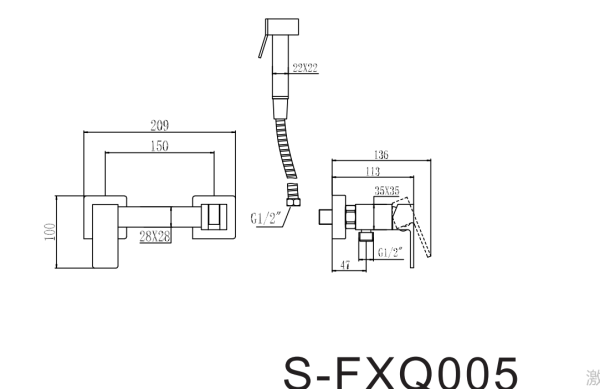 Смеситель с гигиеническим душем Savol (S-FXQ005H)