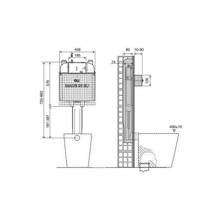 Бачок скрытого монтажа для унитазов Oli 74 601601