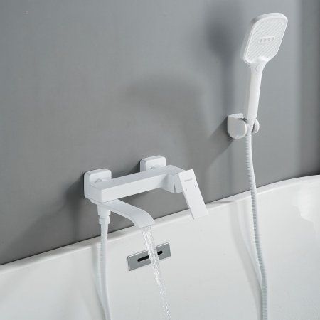 Смеситель для ванны однорычажный  Shevanik S4002C, Белый