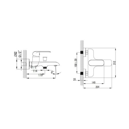 Смеситель Bien Due BB01006402 для ванны, хром/белый