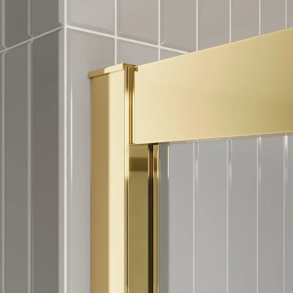 Душевая дверь BelBagno Luce LUCE-BF-1-100-C-ORO 100 см, профиль золотой, стекло прозрачное