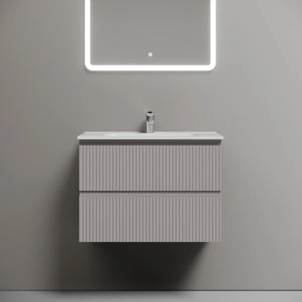 Тумба под раковину Sancos Snob R SNR70SM 69 см, подвесная, серый матовый