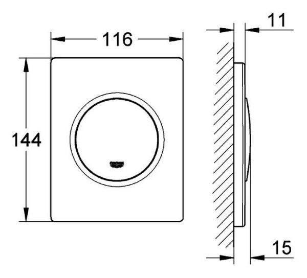 Кнопка смыва Grohe Nova cosmopolitan 38804P00 для писсуара, хром матовый