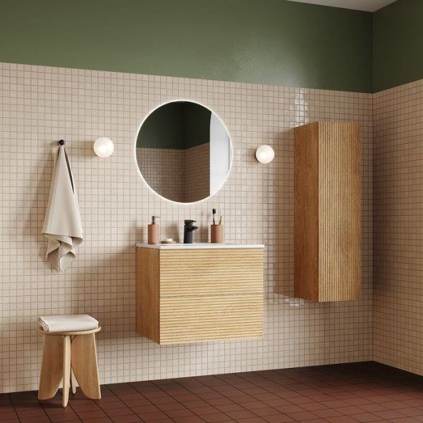 Тумба с умывальником, подвесная, 60 см, дуб светлый, Bild, IDDIS, BIKML6WA0VAL0iSR95TGK