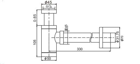 Сифон D&K для умывальника (DC9074)