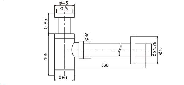 Сифон D&K для умывальника (DC9074)