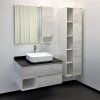 Тумба-умывальник COMFORTY Comforty Прага-90 дуб белый со светло-серой столешницей с раковиной Comforty T-Y9378
