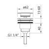 Донный клапан Clever Leo 60702 черный