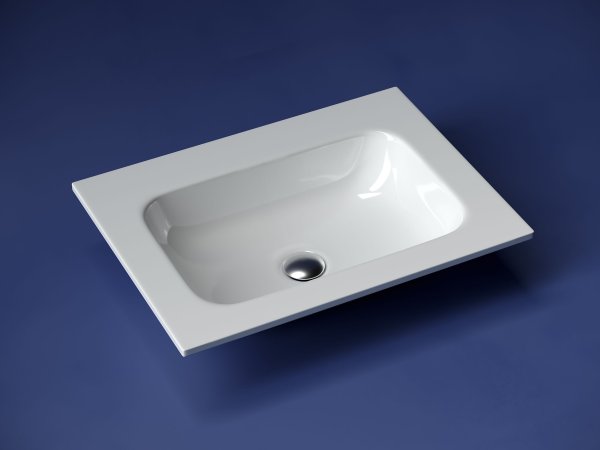 Раковина накладная Grace прямоугольная, без отверстия  под смеситель,  610*457*137мм, цвет белый,  CN7011wx