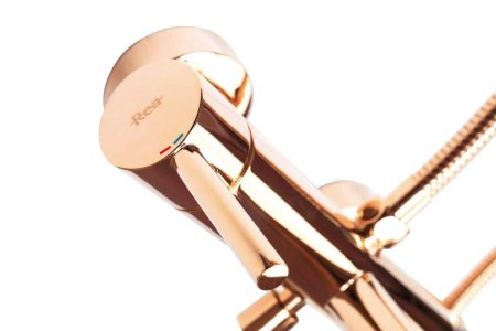 Смеситель для ванны и душа REA LUNGO ROSE GOLD розовое золото настенный, REA-B6695