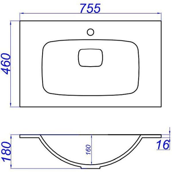 Раковина Aqwella Malaga Mal.75.04.D 75х46 белый