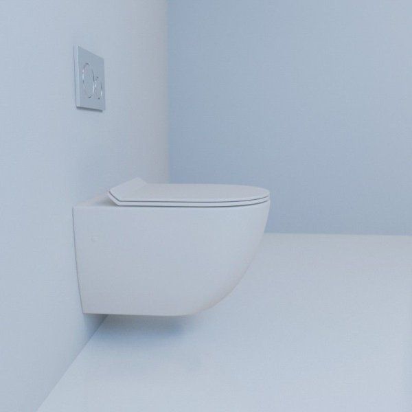 Унитаз подвесной Esbano Garcia безободковый, белый матовый