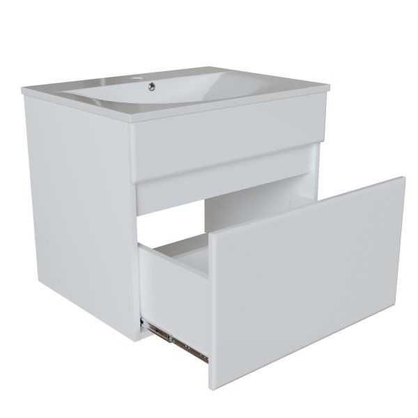 Тумба для ванной MIXLINE "БРИКС-60" подвесная под раковину "Breeze 60" мебельный (Sanita Luxe) (ПВХ) (555004)