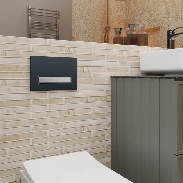 Кнопка смыва Charus Raiden FP.321.BBN.01 для инсталляции, черный матовый/хром