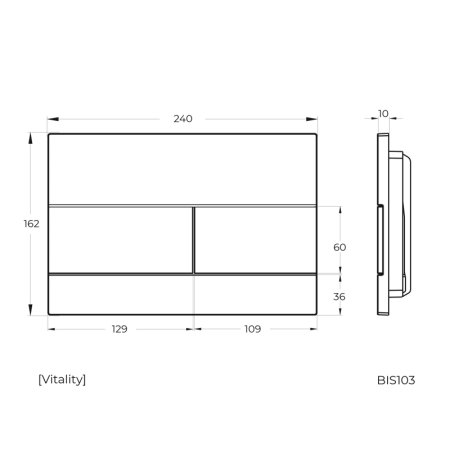 Клавиша смыва Knotlor BIS103C, хром
